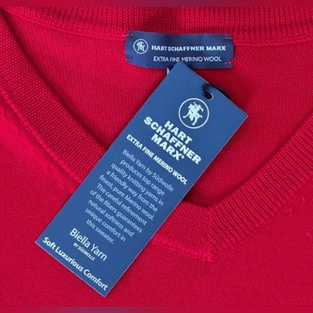 Preppy 4XT Red Men Big Tall Knit Merino Wool Academia Grandpa V-Neck Vest New